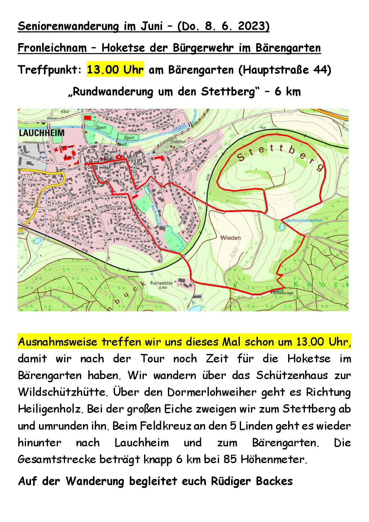 06 Seniorenwanderung im Juni rund um Lauchheim mit Fronleichnam Hoketse 001