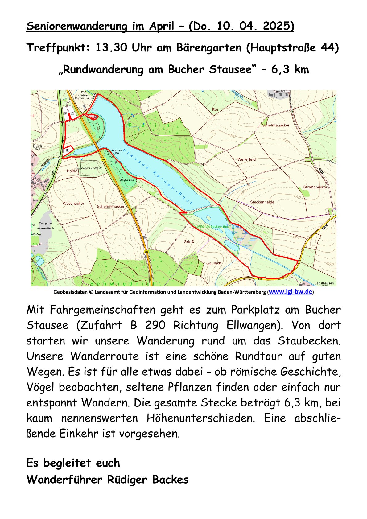 04 Rundwanderung am Bucher Stausee 63 km Ausschreibung