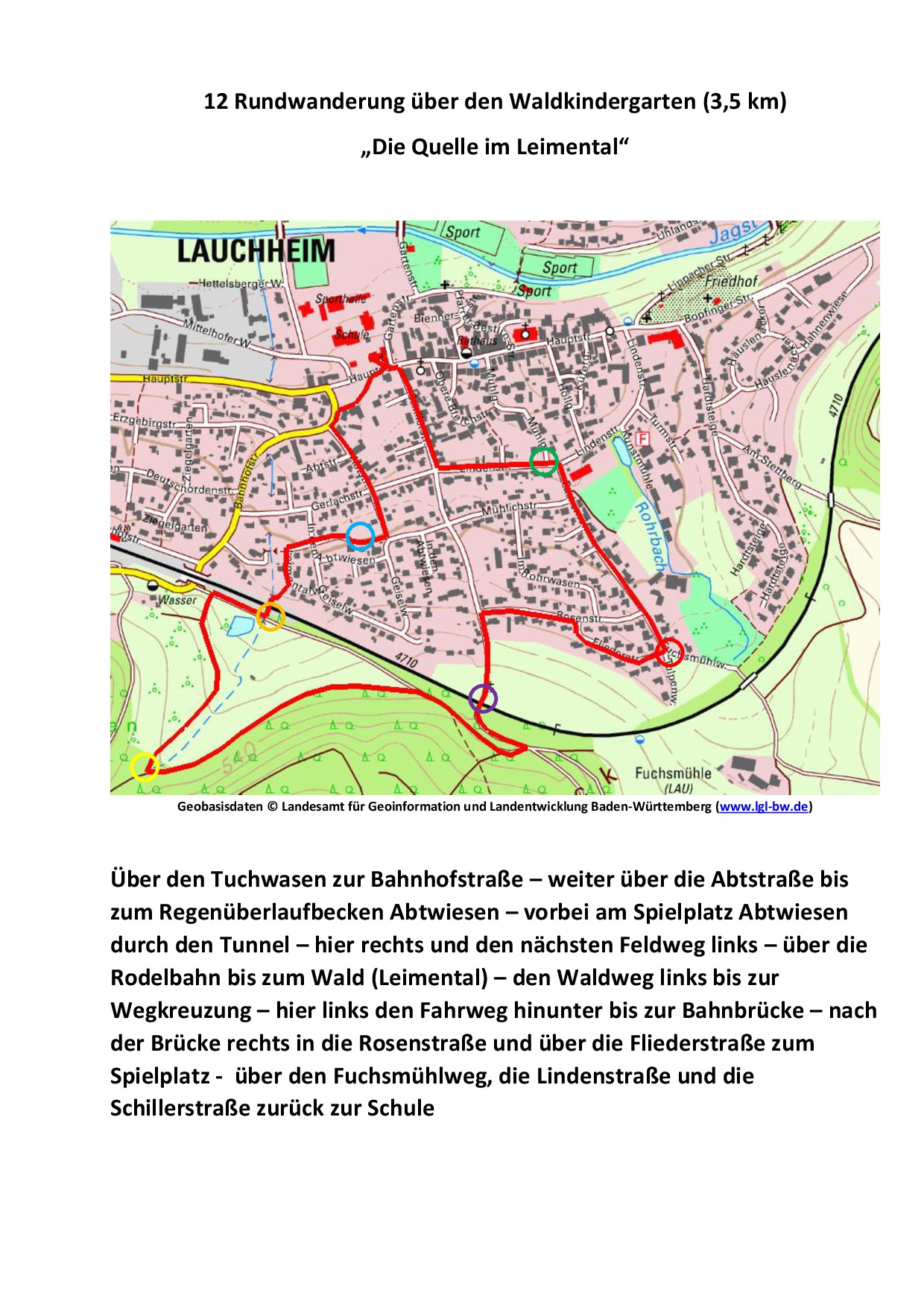 12 Rundwanderung über den Waldkindergarten die Quellen im Leimental 35 km
