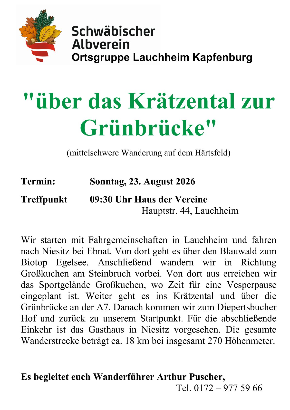 08 b über das Krätzental zur Grünbrücke 18 km